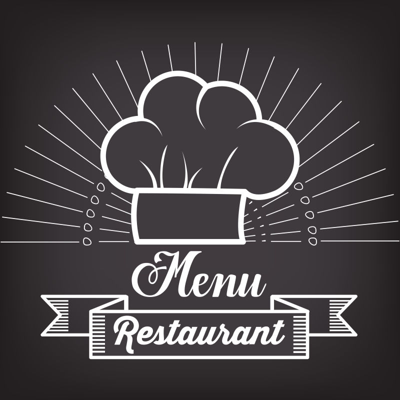 厨师帽图案的餐厅菜单图标设计