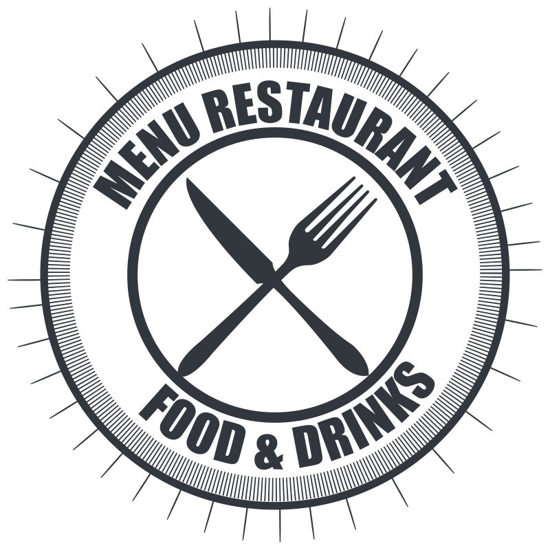 餐具图案的餐厅菜单图标矢量设计