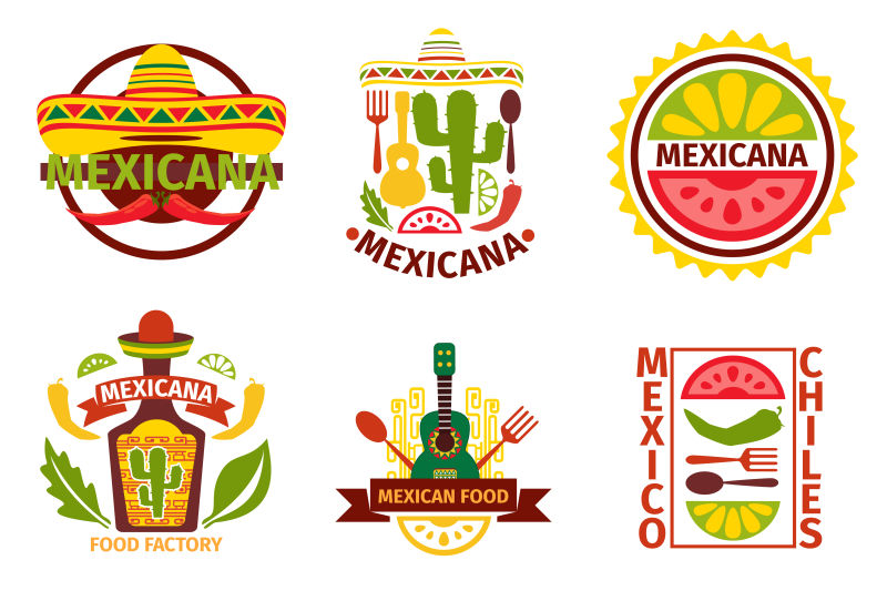 墨西哥食品标志矢量设计