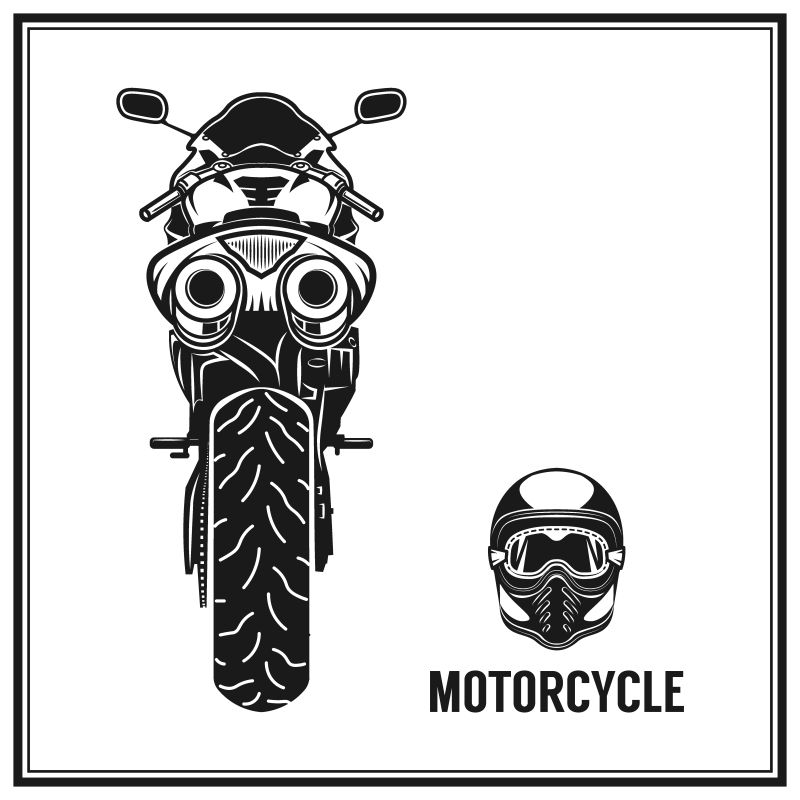 创意矢量老式摩托车插图