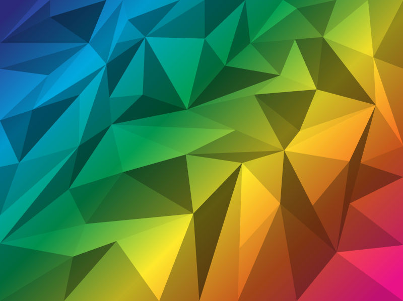  矢量彩色几何三角形抽象背景