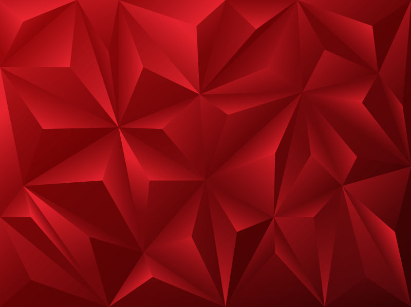 矢量红色立体三角形抽象背景
