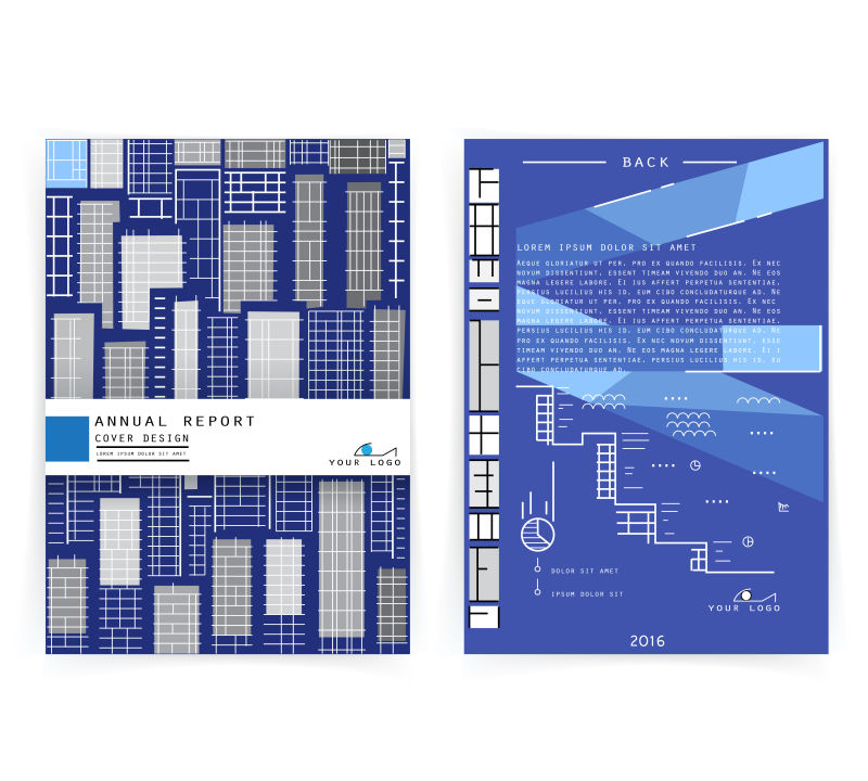 创意矢量建筑几何风格的封面设计