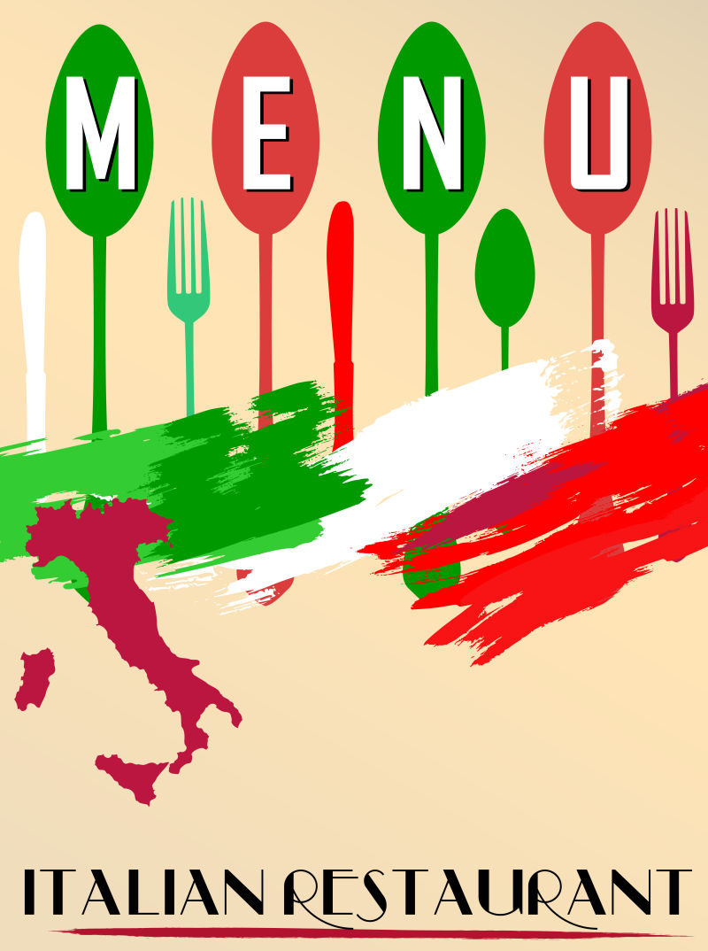 意大利餐厅菜单矢量