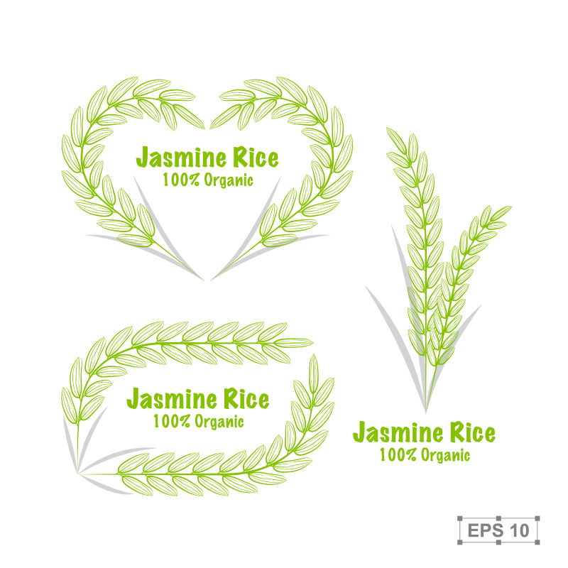 绿色的水稻标志矢量设计