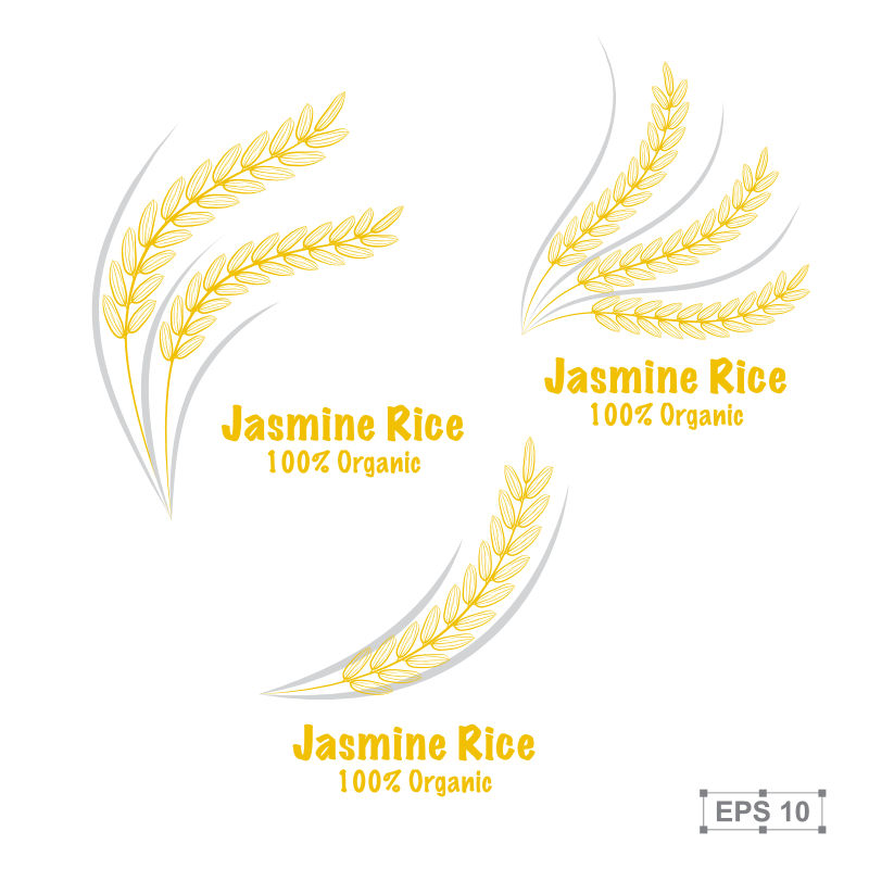 矢量的金色水稻标志