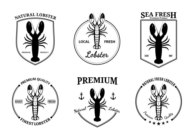矢量的龙虾标志设计