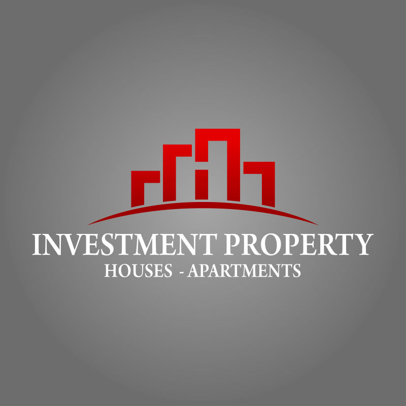 红色的抽象房地产公司logo设计