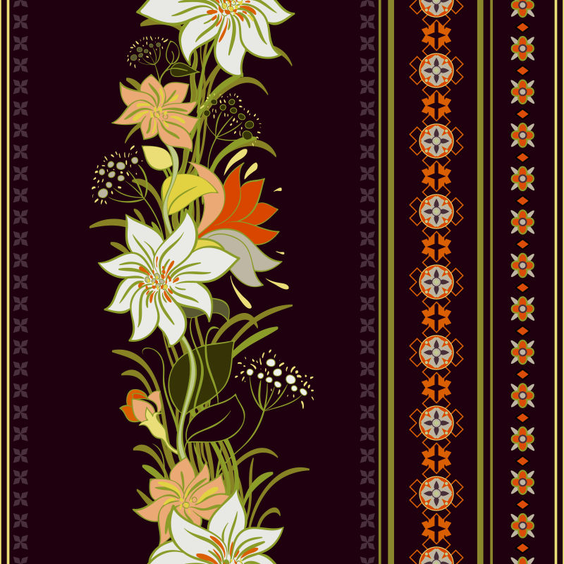 矢量的彩色花卉图案背景设计