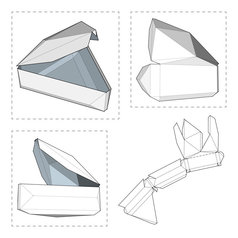三角形的纸盒矢量设计