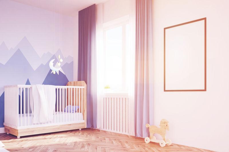 粉色暖系风格的婴儿房