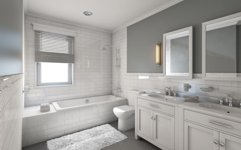 白色瓷砖浴室装修设计