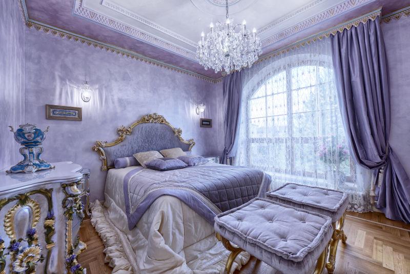 现代欧式的豪华卧室室内设计与家具