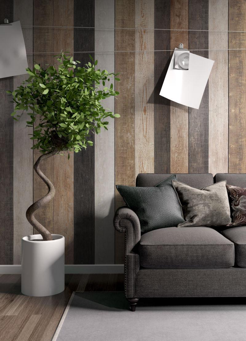 时尚的现代三维绘制的室内沙发