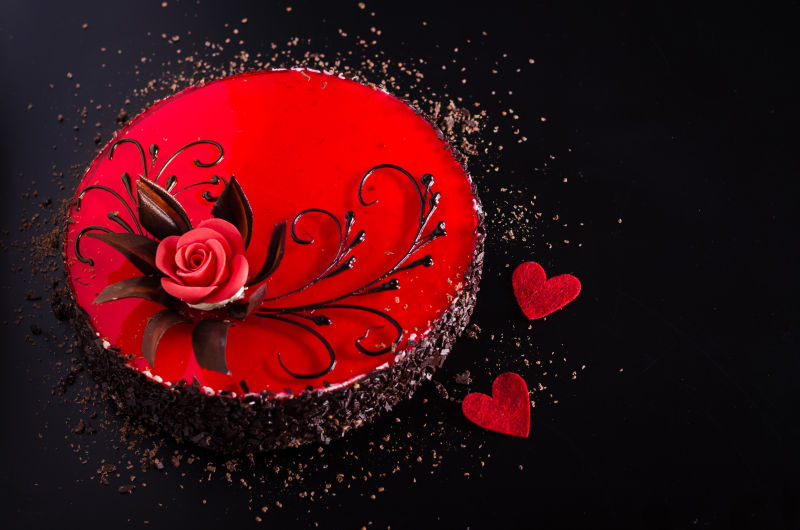 玫瑰红色蛋糕