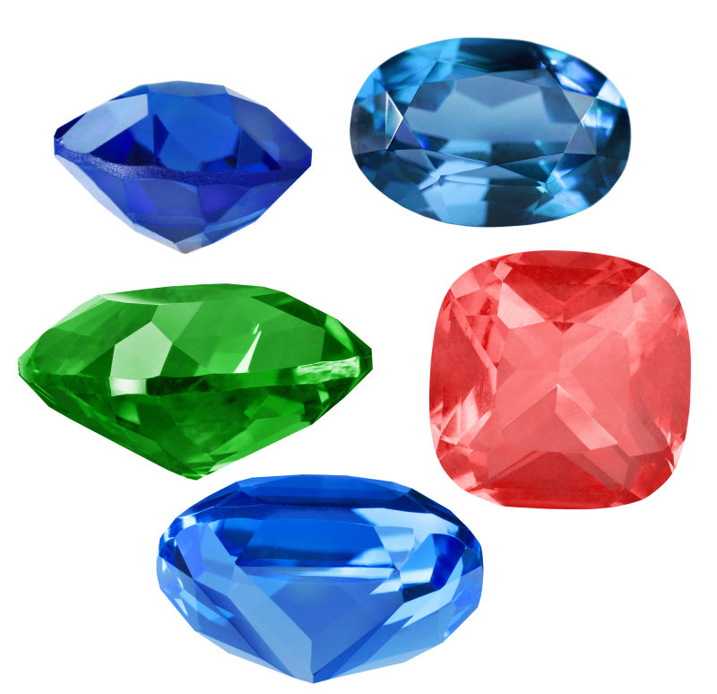 三种不同颜色的宝石