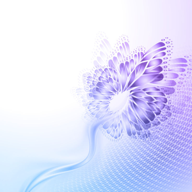 矢量蓝紫色的抽象蝴蝶元素的背景