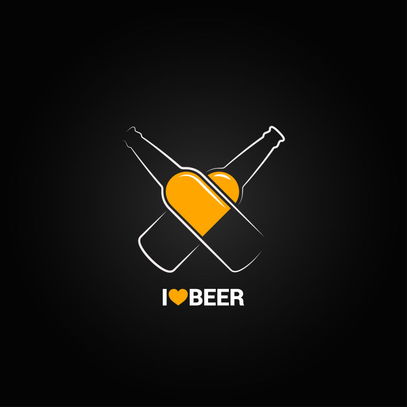 啤酒创意矢量标志设计