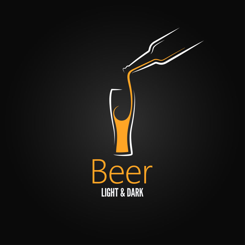 矢量创意啤酒元素的平面标志设计