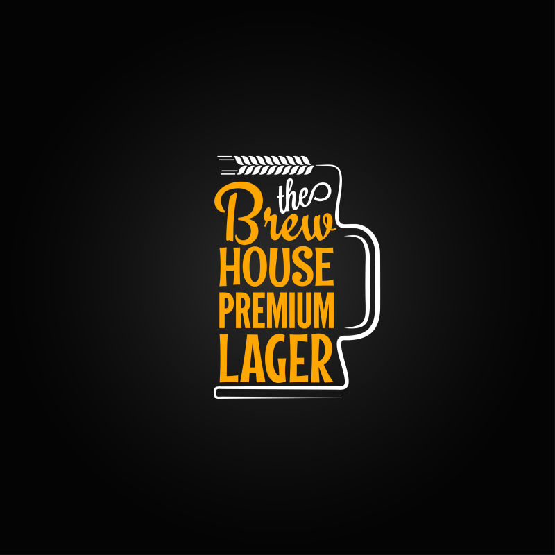 矢量创意啤酒文字排版的标志设计