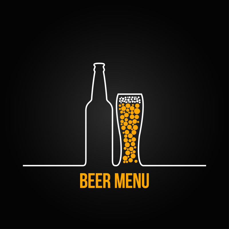 创意矢量啤酒菜单标志设计