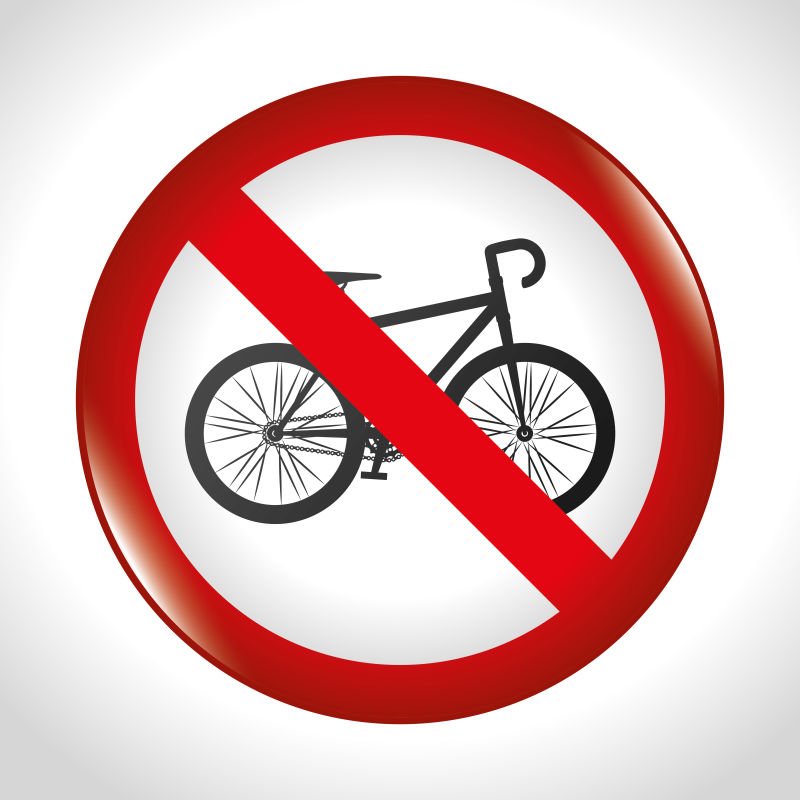 矢量禁止骑自行车的标志设计