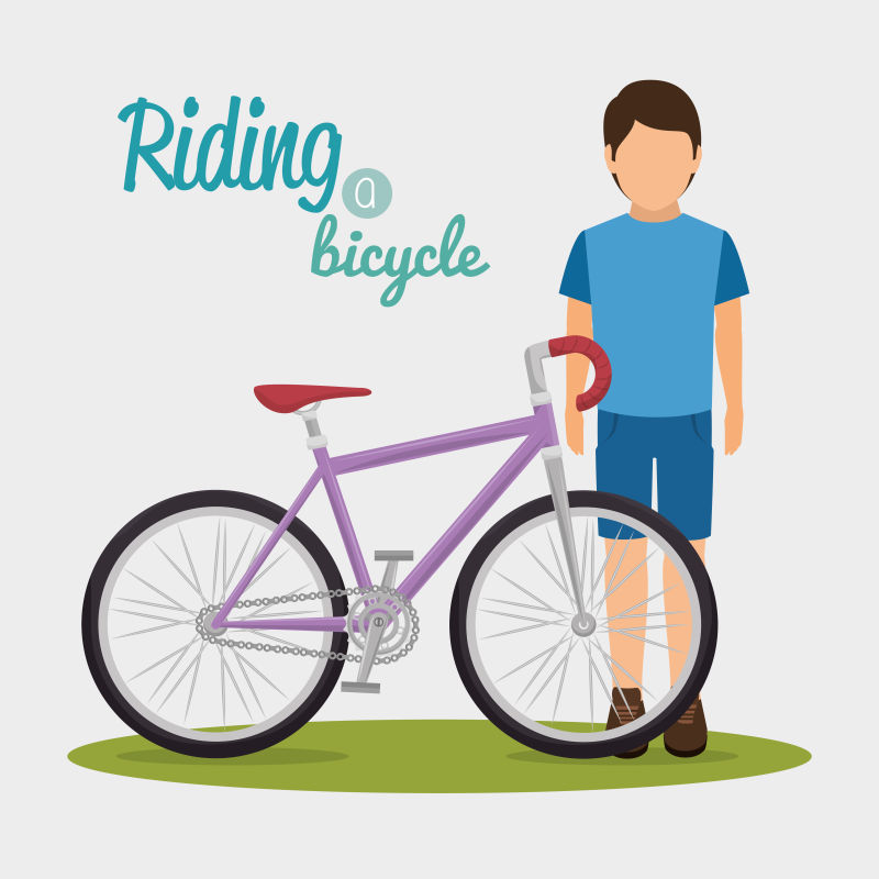 创意矢量骑自行车的人的插图