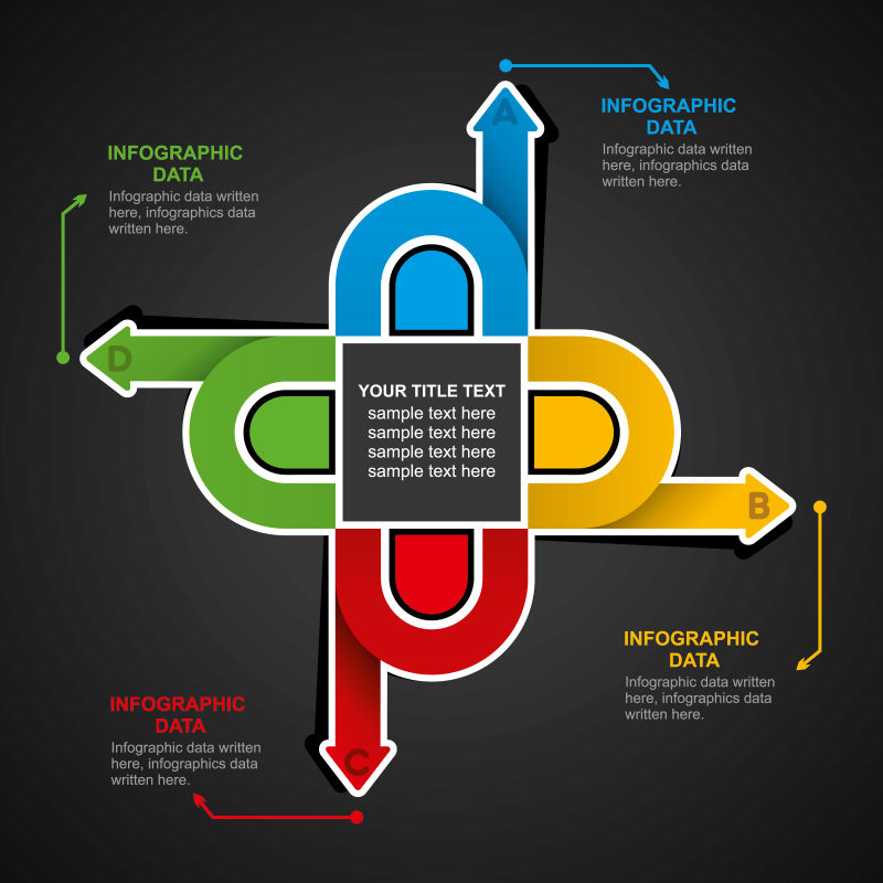 矢量箭头图案信息图表设计