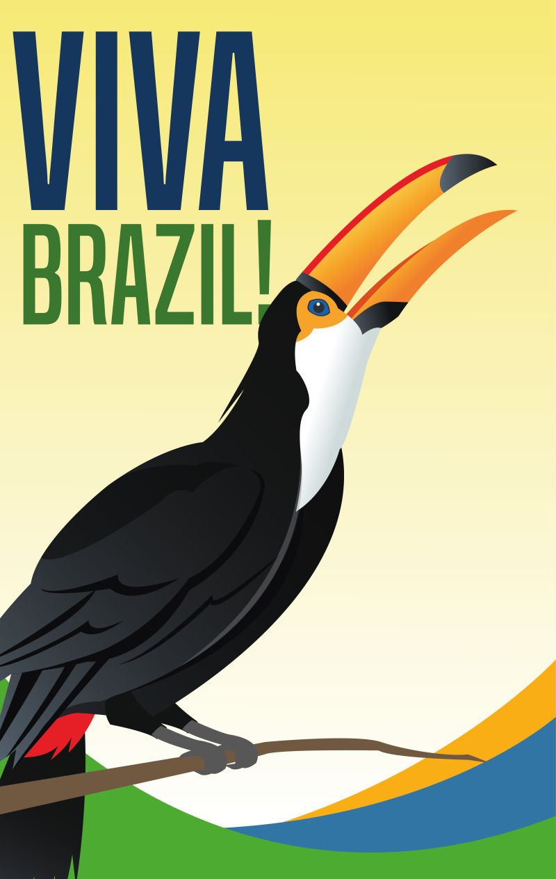 巴西旅游概念的矢量海报插图