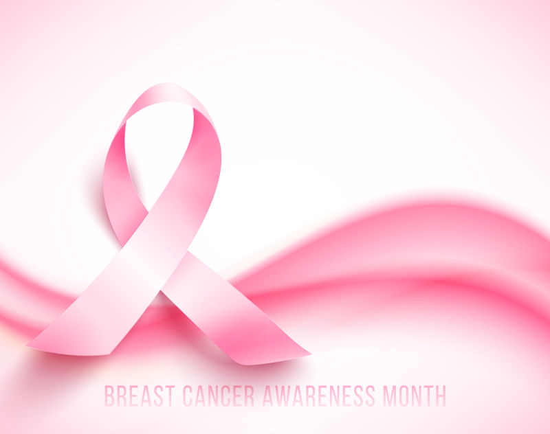 风色乳腺癌概念的矢量宣传海报