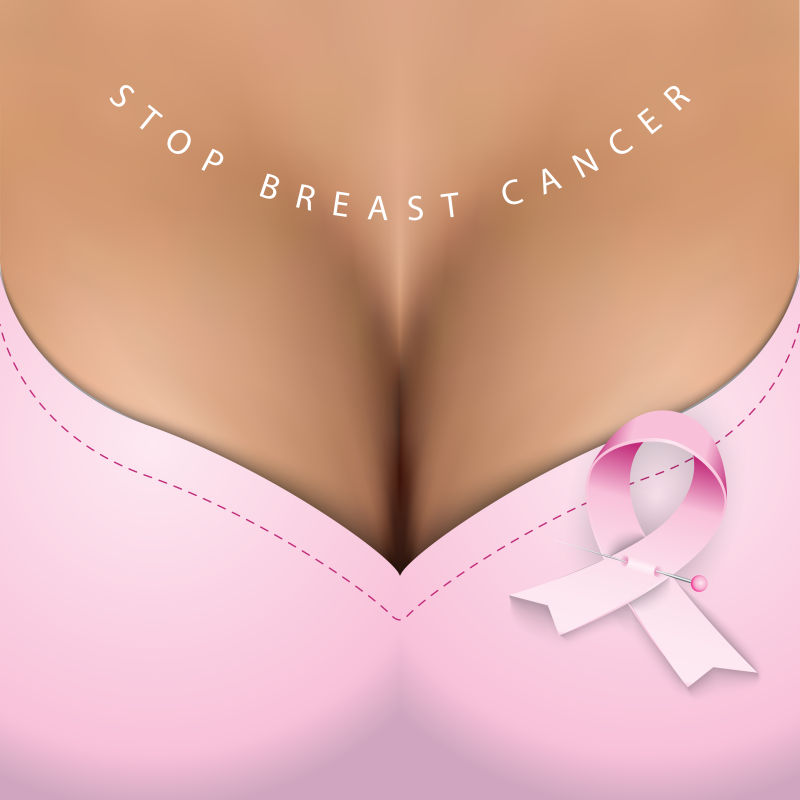 矢量乳腺癌宣传月海报设计