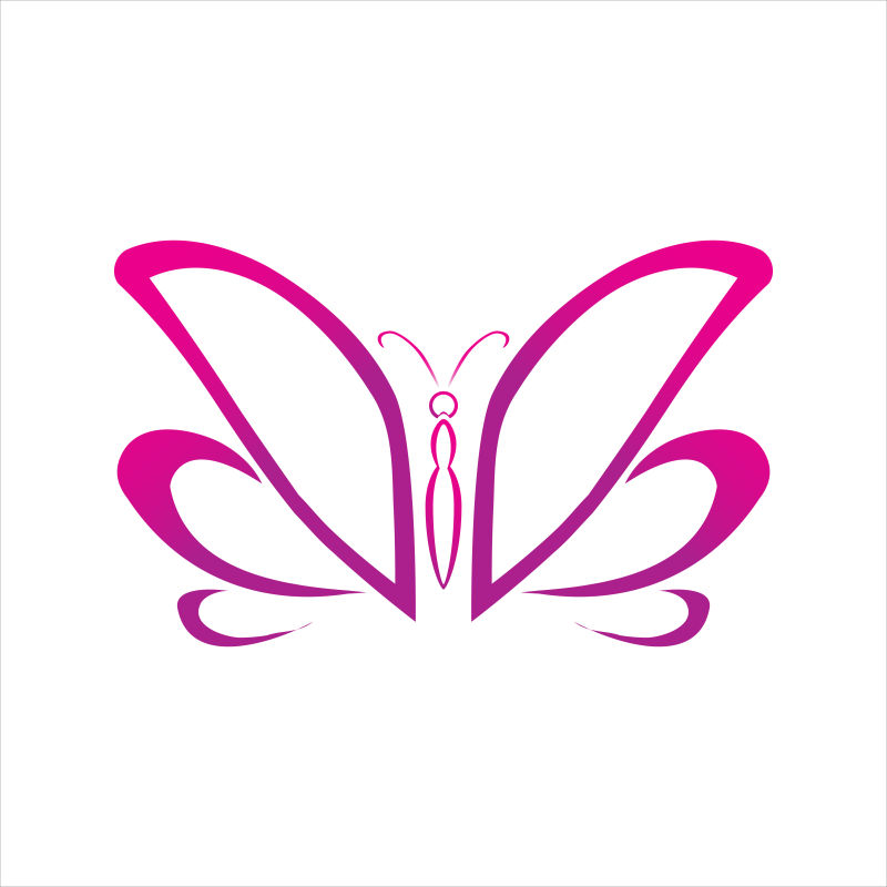 矢量的粉色蝴蝶标志