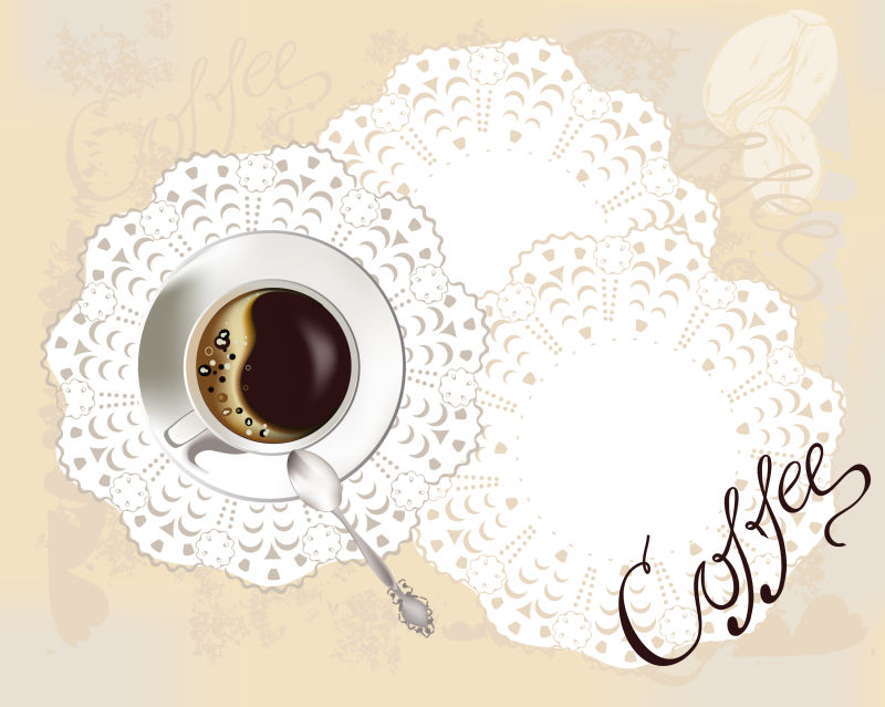 矢量咖啡主题的创意抽象插图