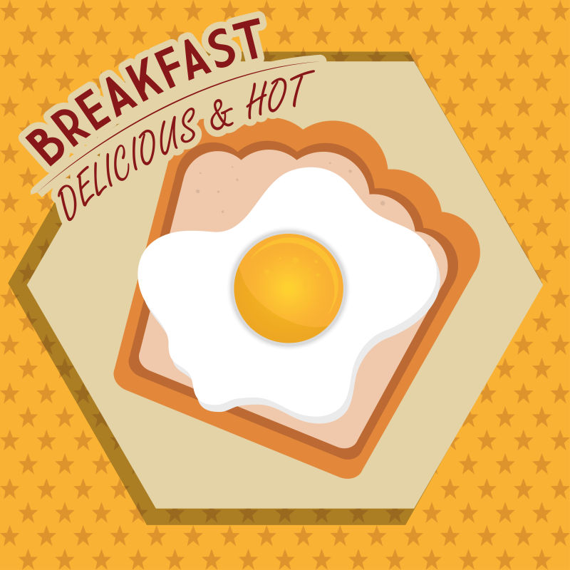 创意卡通早餐的矢量插图设计