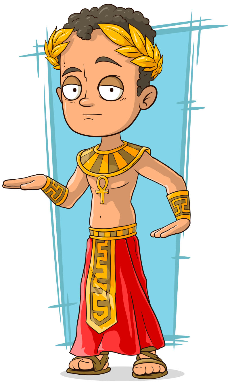 卡通埃及王子矢量插图