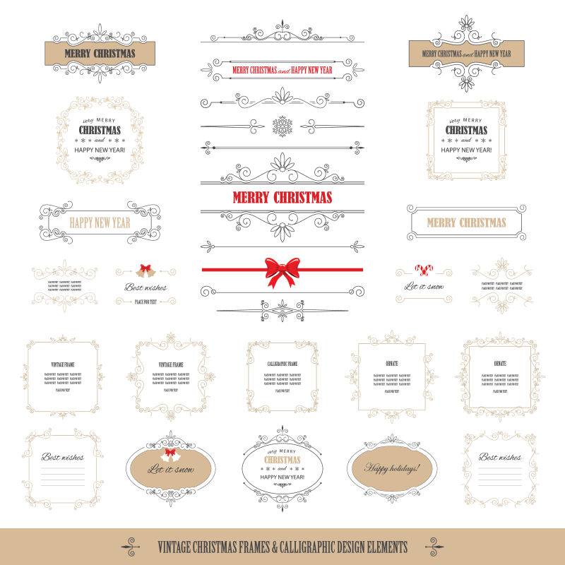矢量圣诞元素的装饰设计元素