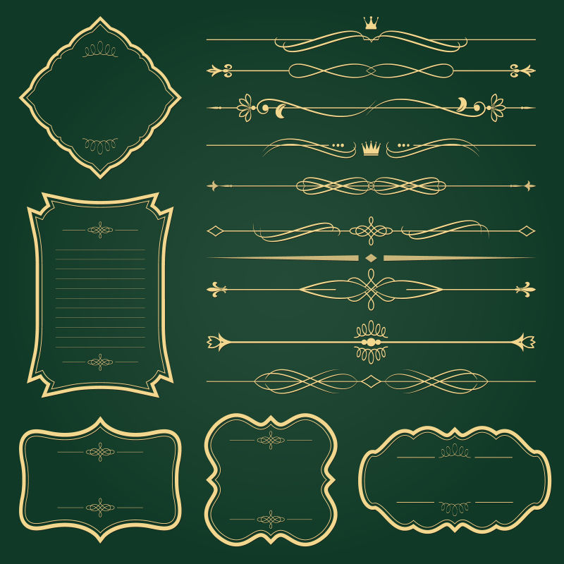 矢量金色复古装饰边框设计