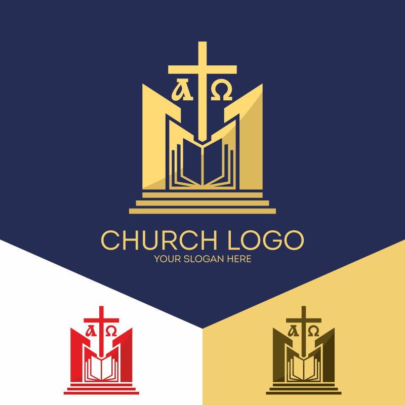 抽象矢量教堂的标志设计