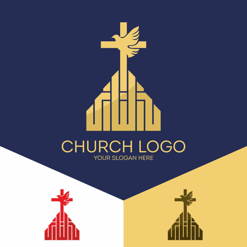 创意教堂主题的矢量标志设计