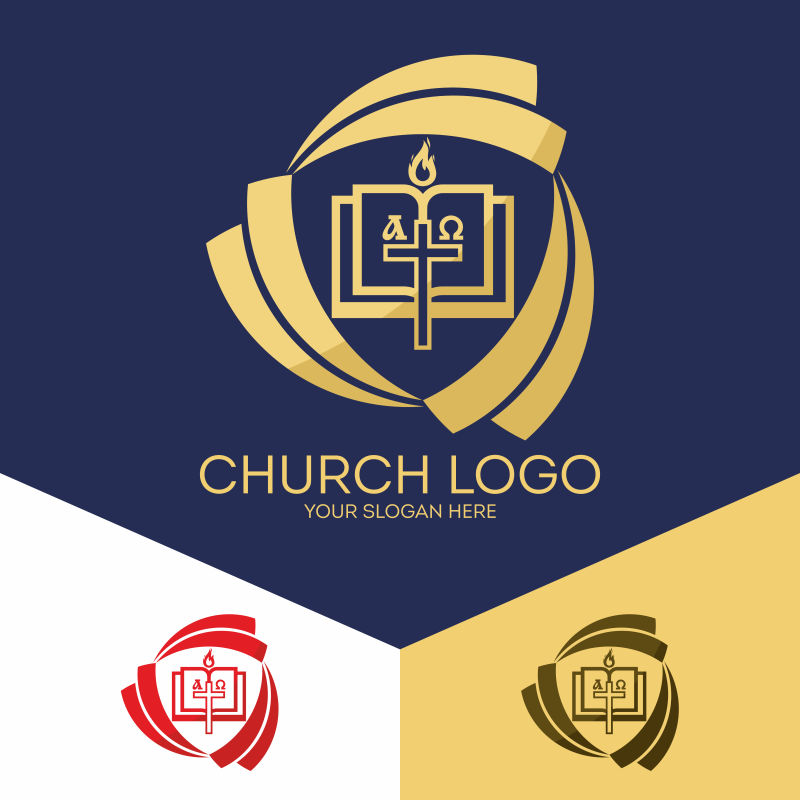 矢量抽象教堂标志设计