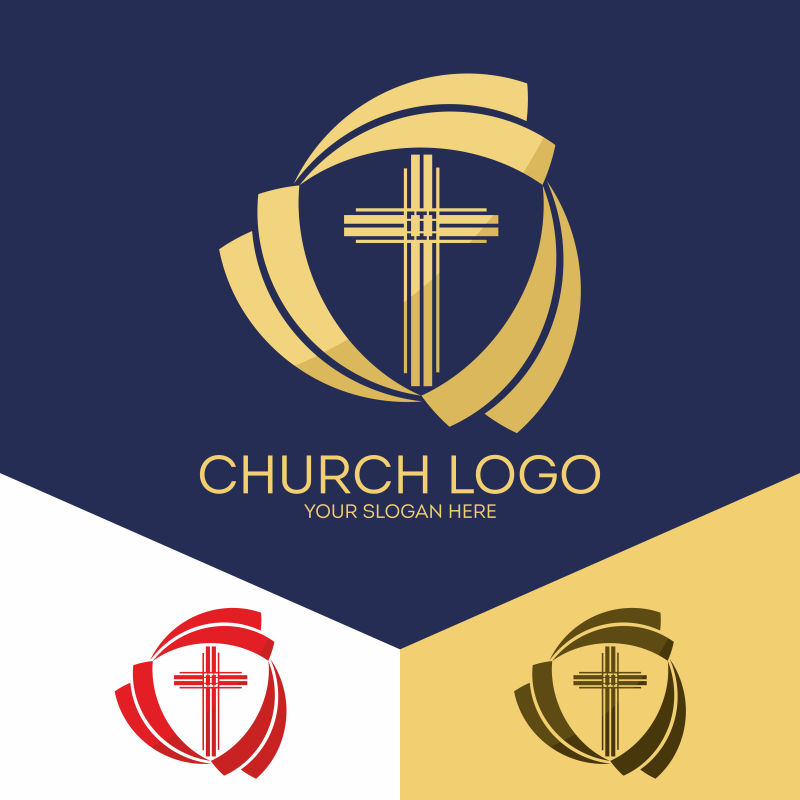 抽象矢量创意教堂标志设计