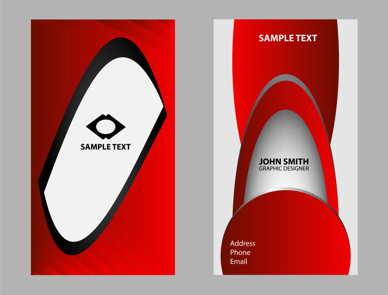 矢量红色抽象风格的宣传册设计
