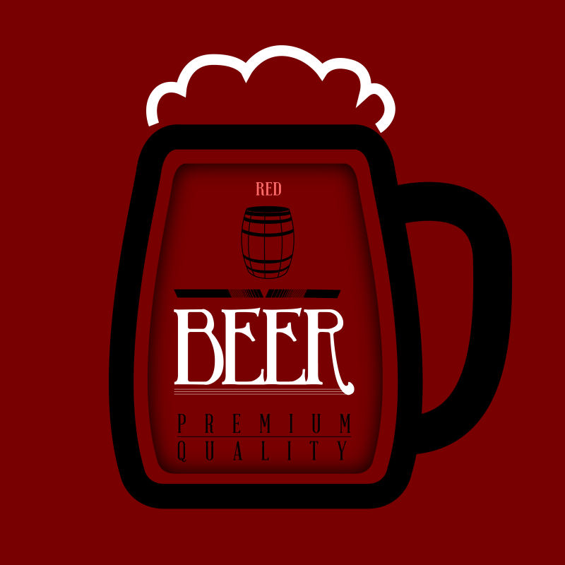 矢量啤酒的创意简易标签设计