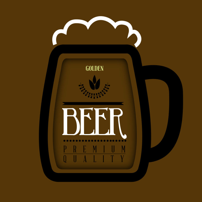 创意矢量啤酒简易标签设计