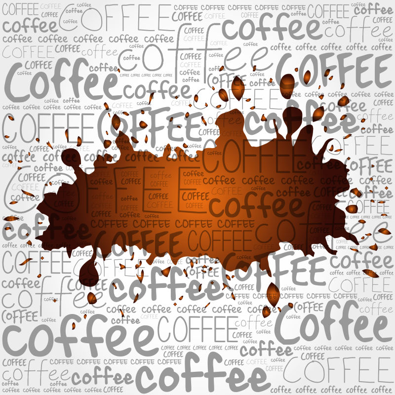 矢量咖啡单词创意排版插图