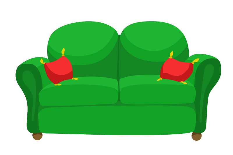 矢量绿色的沙发插图