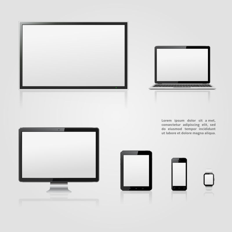 空白电子设备屏幕矢量设计