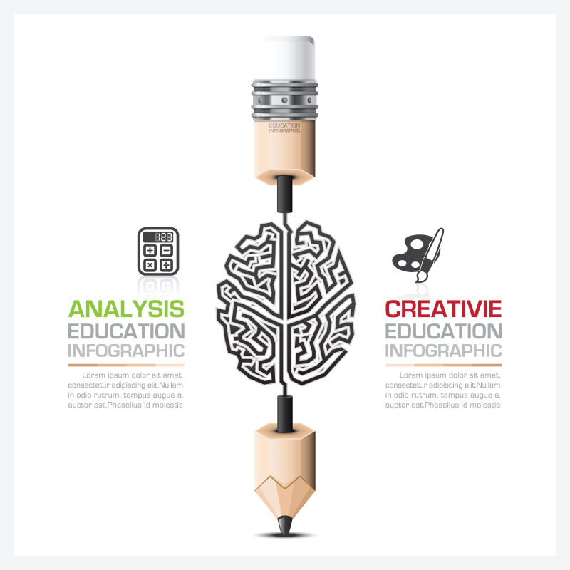矢量的创意铅笔图案信息表