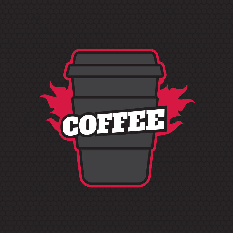 矢量抽象咖啡店标志设计