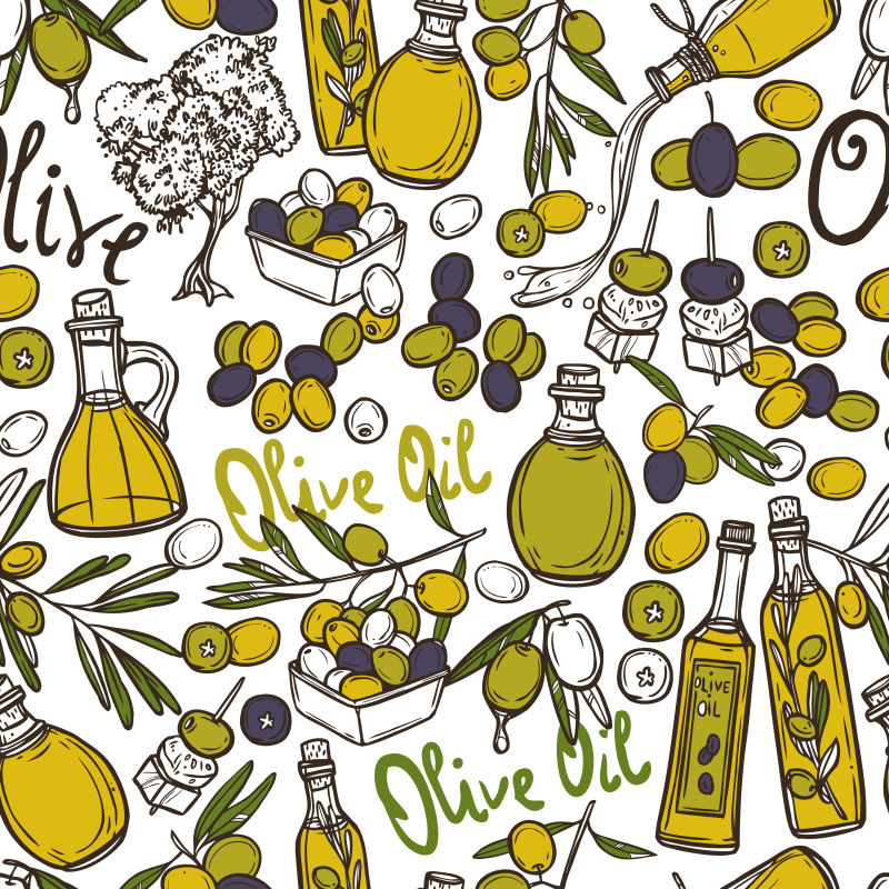 矢量的橄榄油插图设计